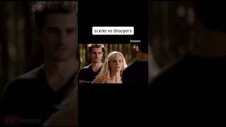 Scene vs Bloopers part 4 #carolineforbes#stefansalvatore#paulwesley#candiceking#tvd#to#humour#shorts