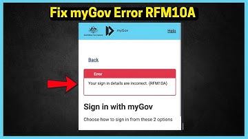 How to Fix myGov Error code RFM10A