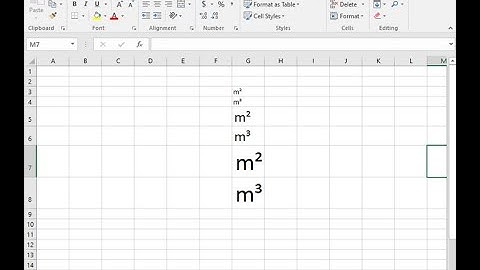CÁCH GÕ M3 TRONG EXCEL