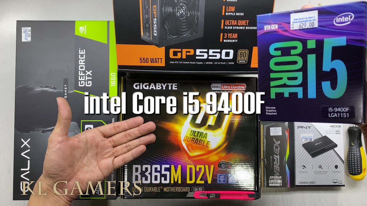 intel Core i5 9400F GIGABYTE B365M D2V OCPC RAM GALAX GTX 1650