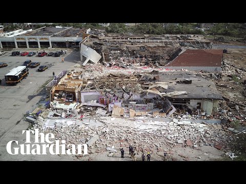 Aerial footage shows scale of destruction after tornado in Dayton, Ohio