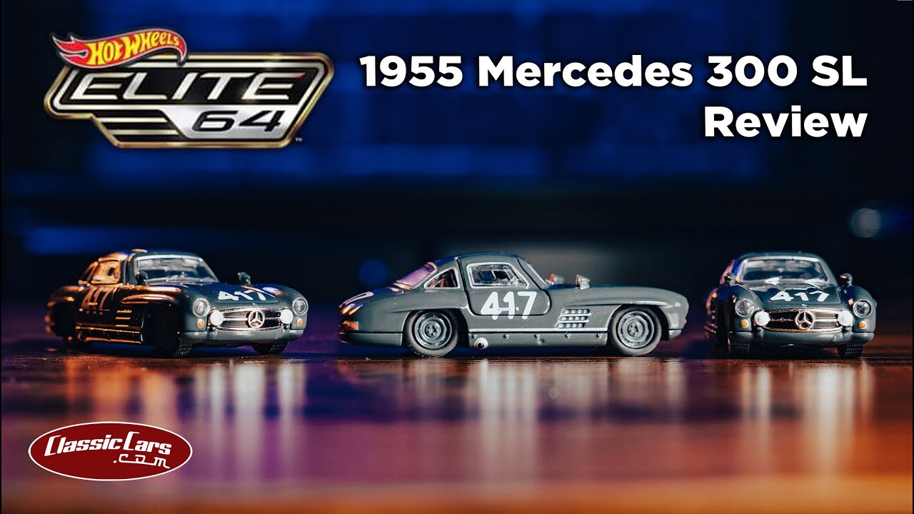 Hot Wheels Premium Elite 64 autó, Mercedes-Benz 300SL, 1:64, szürke