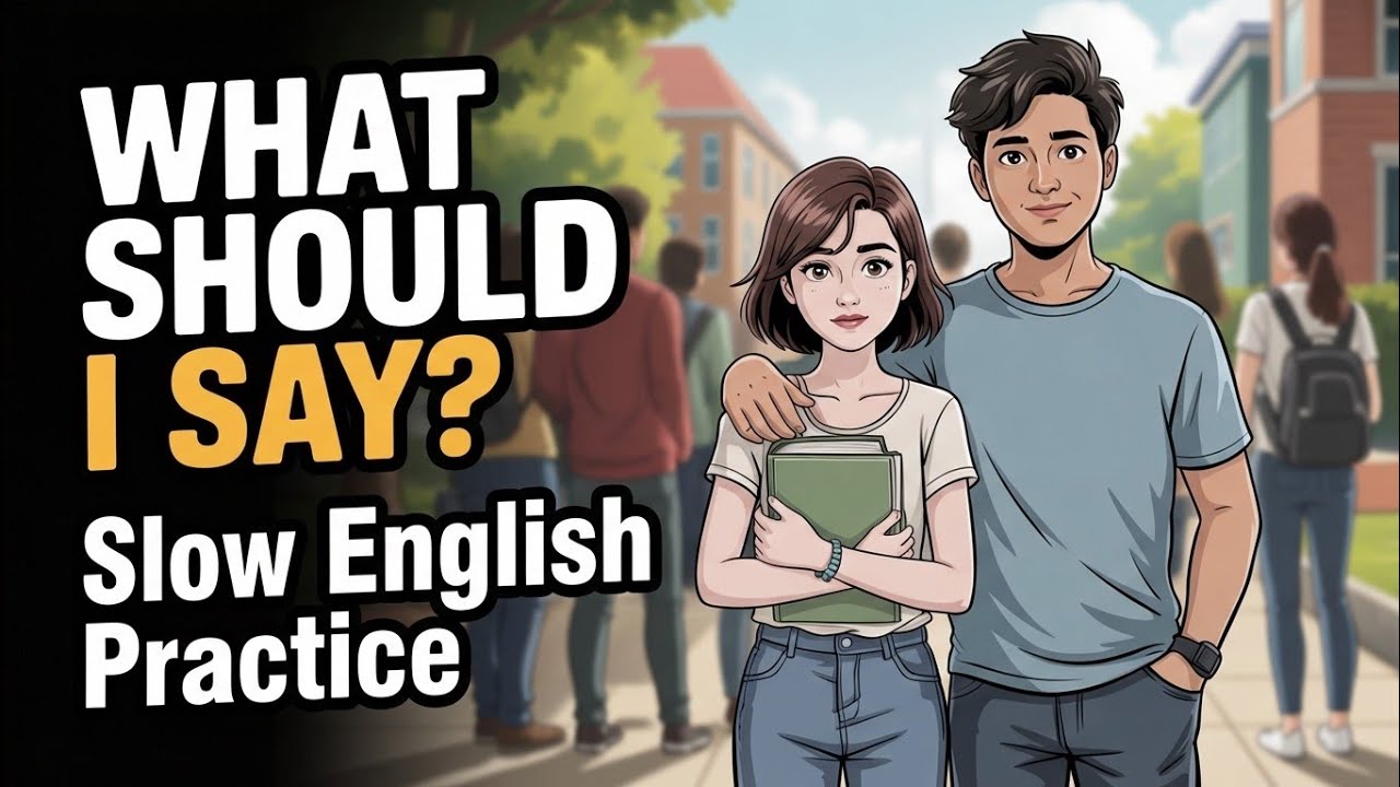 Easy Conversation at College | Learn English Slowly | Beginner Practice@Slow & Steady English 