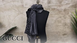 [GUCCI] 구찌 스카프 블랙 그레이 투톤 | 281942 3G704 1062 | #명품소개