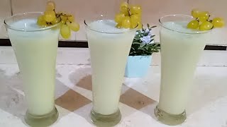 طريقه عمل عصير العنب الأخضر بالحليب 🍹غني بالجلكوز والكالسيوم 🤩