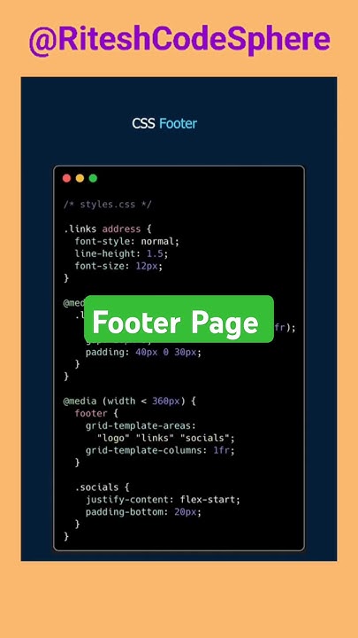 Footer : how to design a footer for webpage - HTML CSS #HTML #css # ...