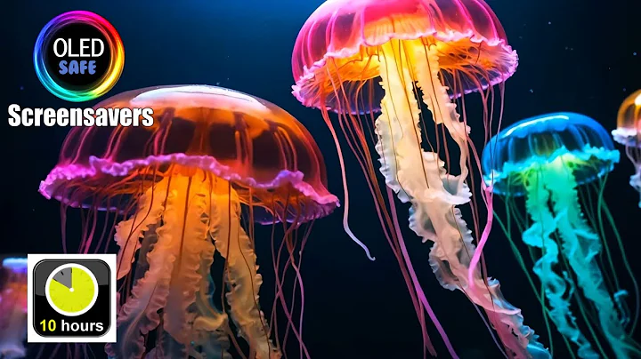 Jellyfish Screensaver - Neon - 10 Hours - 4K - OLED Safe