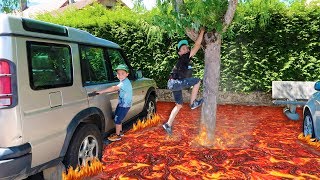 THE FLOOR IS LAVA CHALLENGE - LE SOL C'EST DE LA LAVE ! 🔥  - Bonbon Horrible pour le Perdant ! 🤢