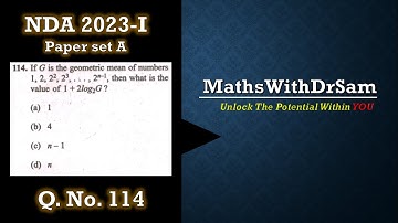 Q114 - 2023(I) If G is the geometric mean of the numbers 1,2,2^2,2^3,.. then value of 1+2logG is
