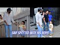 Ibrahim Ali Khan offers a candy to Taimur as they were papped with Saif Ali Khan