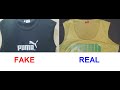 Real vs Fake プーマのノースリーブTシャツです。プーマのタンクトップの偽物を見分ける方法。