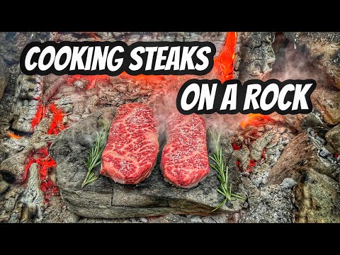 Wagyu Steak On A Rock! wilderness Cooking Technique | survival cooking method