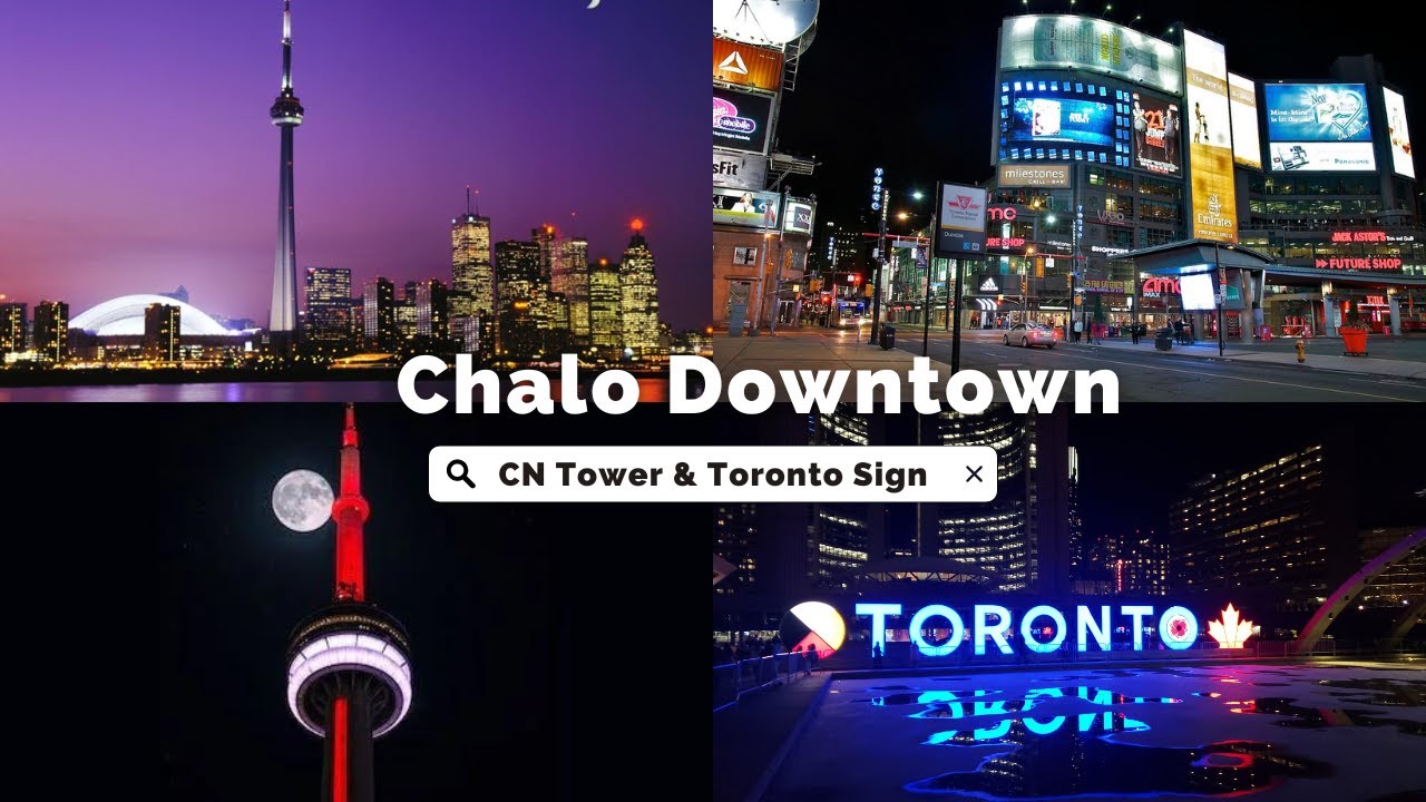 Toronto Downtown Night Walk 🏃 | CN Tower & Toronto Sign | Canada ki RONAQ 🤩 | Hindi & Urdu Vlog