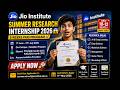Jio Institute Internship 2026 🔥 ₹20K Stipend | AI Research Internship for Students