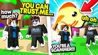 He TRIED To SCAM My *NEW* SECRET KOI! NOOB DISGUISE TROLLING in BubbleGum Simulator (Roblox)