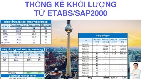 Phần 12-1: Thống kê khối lượng từ phần mềm ETABS/SAP2000