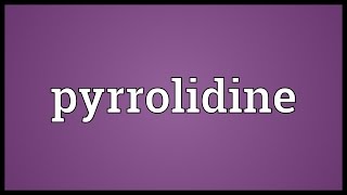 Pyrrolidine Meaning