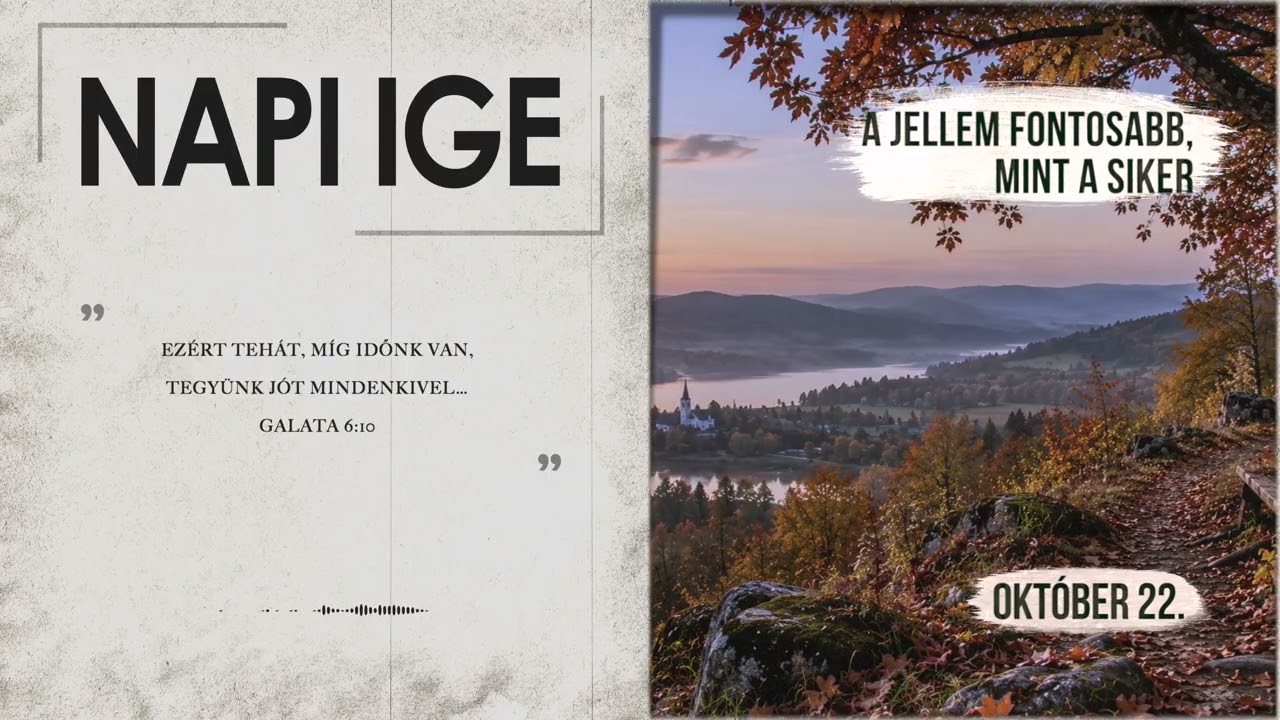 Napi IGE | A jellem fontosabb, mint a siker | 2026.10.22
