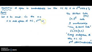 Theorem 6: subspace of HC second countable and T3 -Part 1