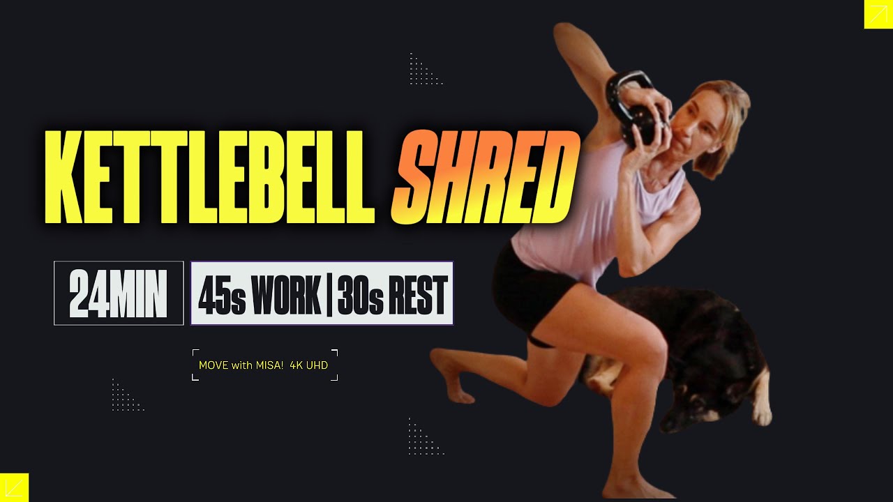 24-Minute Single Kettlebell 🔥 SHRED | No Repeats | 45s Work / 30s Rest | Full Body Follow Along