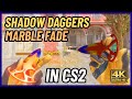  cs2 shadow daggers marble fade  cs2 knife ingame showcase 4k