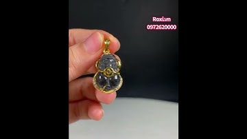 Mặt dây chuyền tỳ hưu thạch anh tóc đen bọc vàng