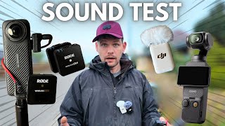 DJI Mic 2  Insta360 x4 vs Dji pocket 3 vs. Røde Wireless Go 2, microphone sound test!