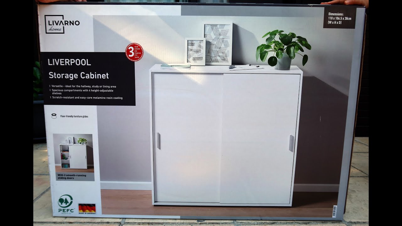 Livarno Liverpool Storage Cabinet with 2 Sliding Doors from Lidl. Assembly  Guide - YouTube