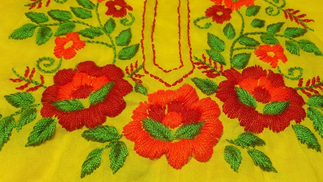 hand embroidery new fullkari jamar selai design YouTube