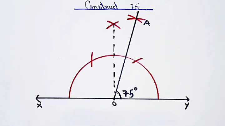 how to construct 75 degree by compass.(compass se 75 degree kaise banaye).