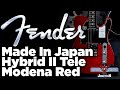 Music junction fender made in japan hybrid ii telecaster rosewood in modena red