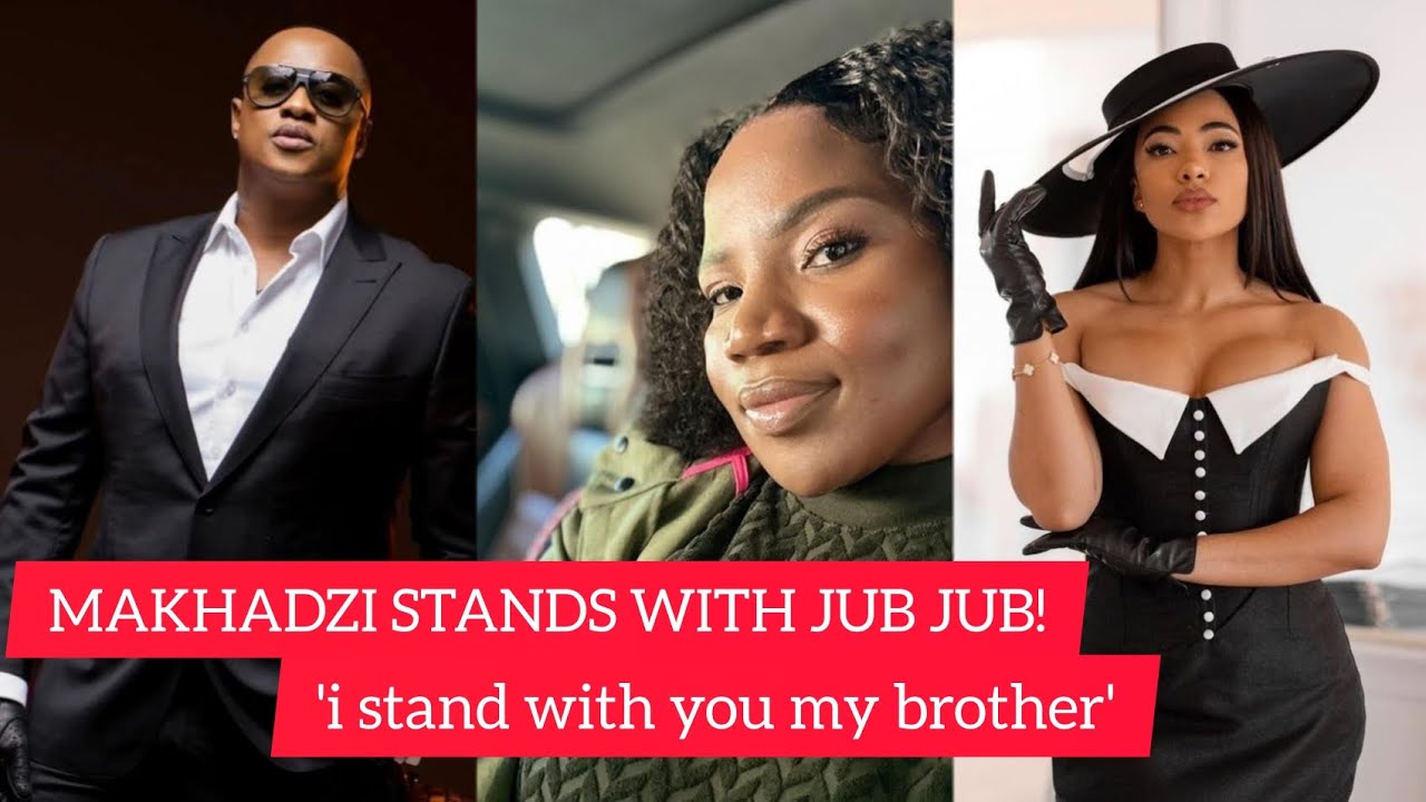 Makhadzi stands with Jub Jub & Not Amanda DuPont who opened a case of r ...