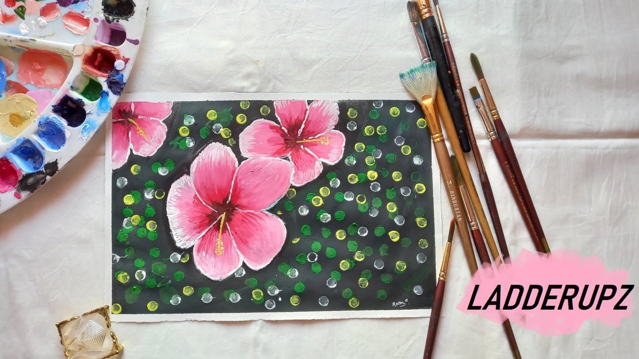 SIMPLE HIBISCUS PAINTING BEGINNER FLORAL PAINTING YouTube