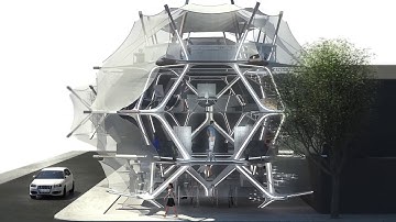 AADRL DNA + 3D GRAPHIC STATICS + COMPRESSION ONLY NETWORK + ARCHITECTURAL PROPOSAL + RENDERINGS