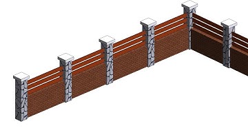 Modern Brick Fence as Railing