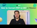 How to Convert PDF to CSV on Windows | UPDF