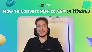 How to Convert PDF to CSV on Windows | UPDF