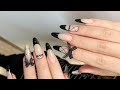 Black ballet style nail art tutorial