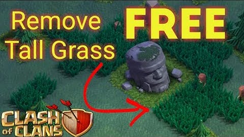 CLASH OF CLANS __ How to remove tall grass in builder base for free ..... ... MUST WATCH 😎☺