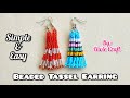 Beading Tutorial: How to make Beaded Tassel Earring// Fringe Earring//Simple & Easy//DIY!