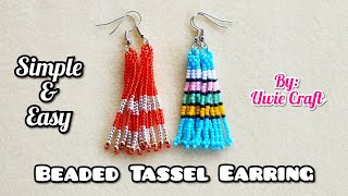 Beading Tutorial: How to make Beaded Tassel Earring// Fringe Earring//Simple & Easy//DIY!