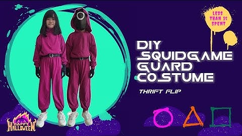 DIY SQUID GAME GUARD HALLOWEEN COSTUME FOR KIDS (THRIFT FLIP #9)  Quick and Easy Tutorial