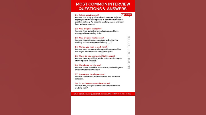 8 Most Common Job Interview Questions and Answers