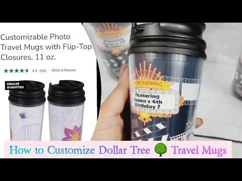 How to Customize Dollar Tree Travel Mugs Labels | 11oz Mugs | DIY Labels