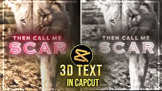 3D Text in CapCut | 3D Text Tutorial | CapCut Tutorial | Sensei Editor