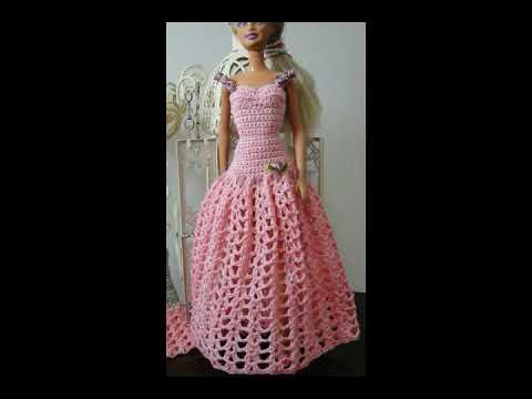 Como Fazer Vestido de Crochê Para Boneca Barbie - Blusa Parte 1 Com Pecunia  Milliom Crochê 