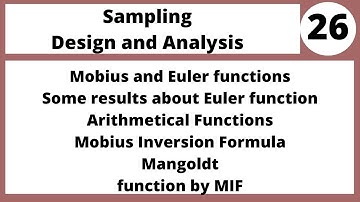 Mobius and Euler functions|Analytic Number Theory in Hindi Urdu MTH435 LECTURE 26