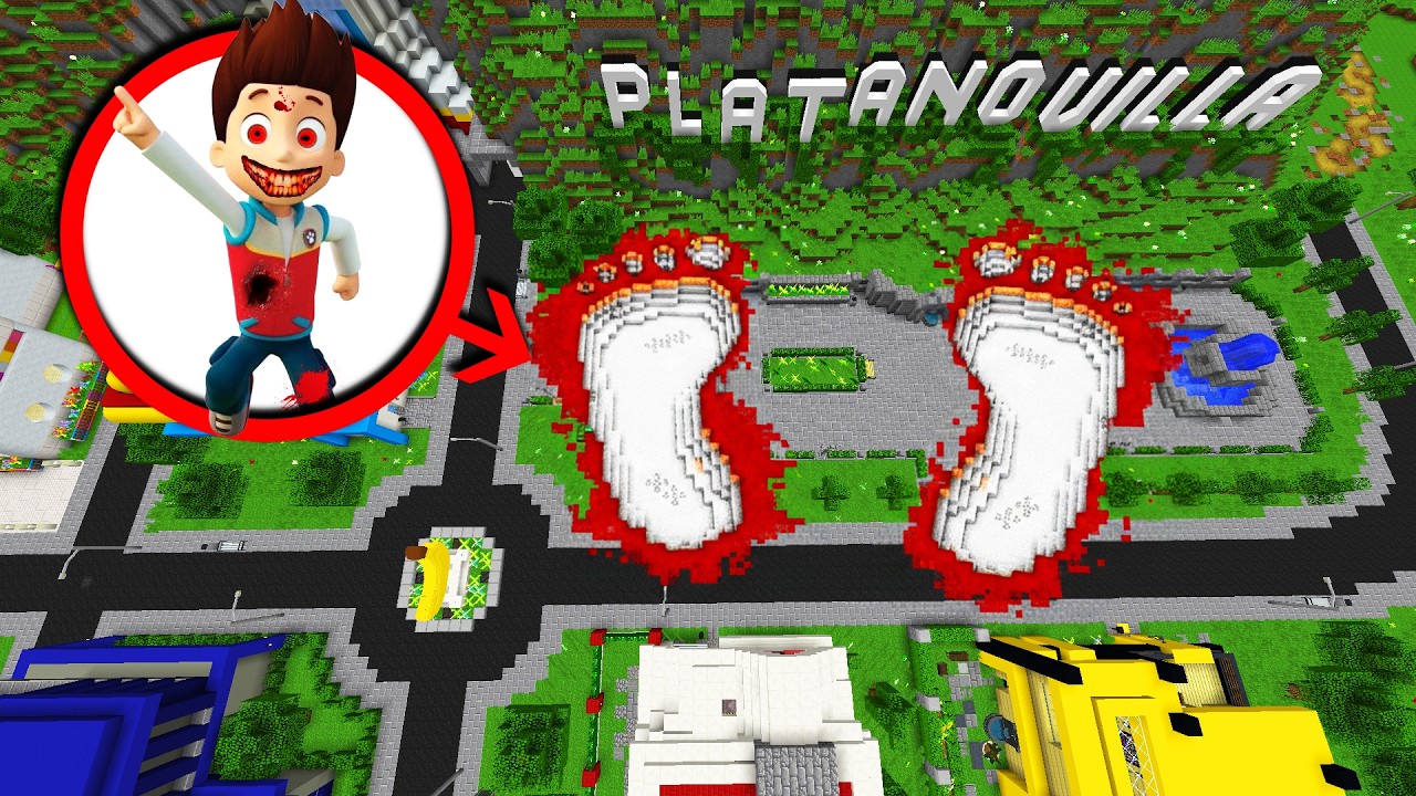 ENCONTRAMOS UNAS PISADAS GIGANTES DE RYDER.EXE EN MINECRAFT 😱