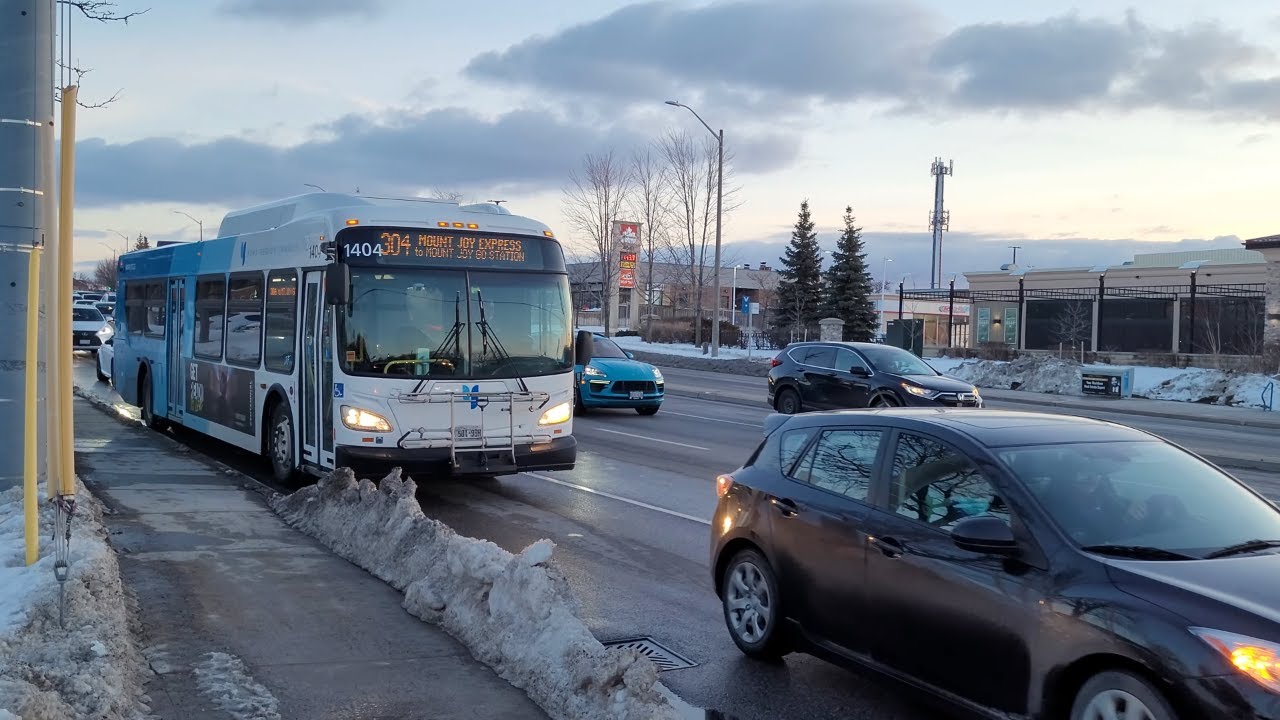 YRT 2014 New Flyer XD40 1404 on the 304 Mount Joy Express to Mount Joy