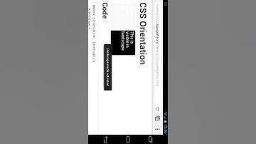 Demo of CSS Orientation on Mobile